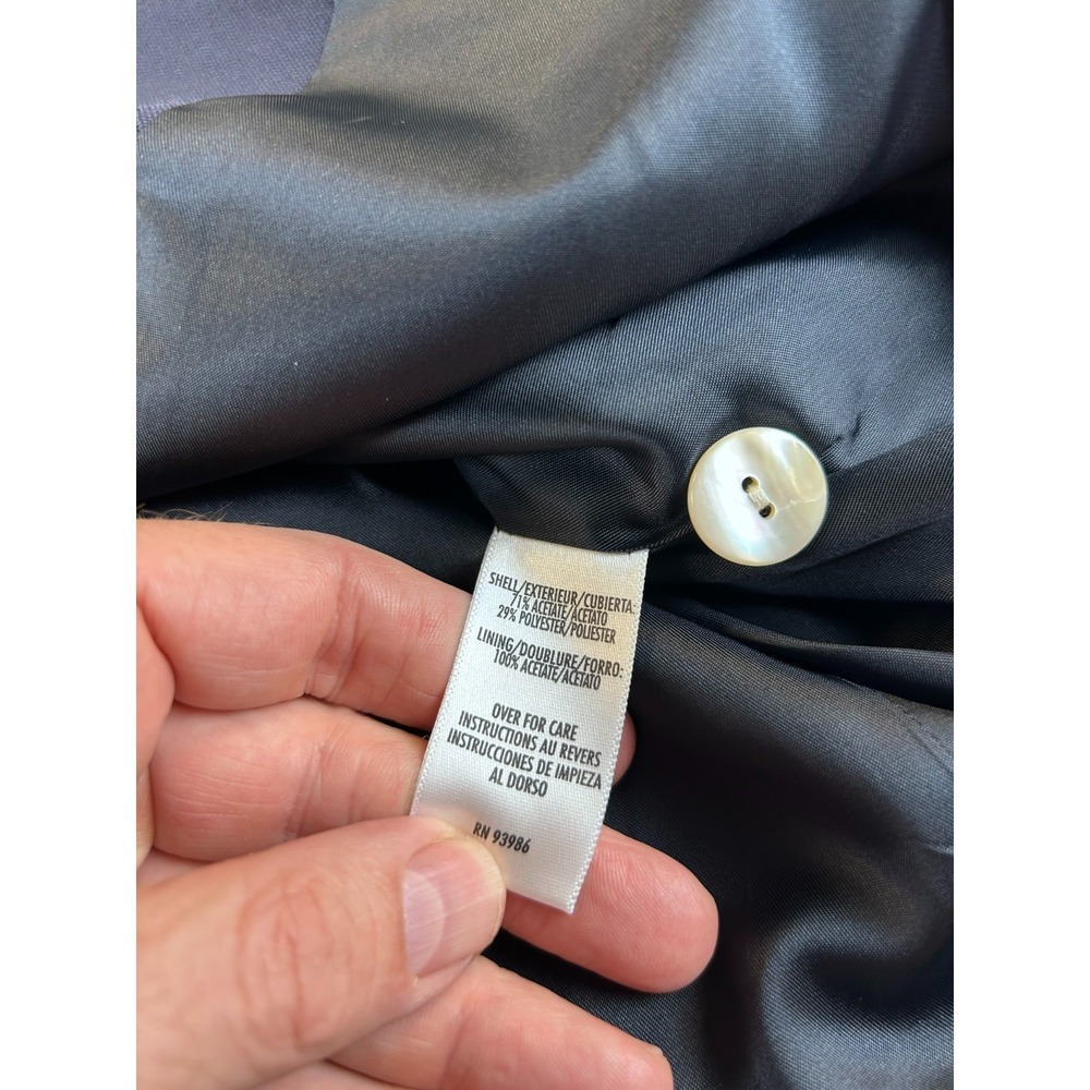 Casual Corner Women Blazer Jacket Sz 10 Navy White Button Front Classic Preppy - Picture 6 of 11